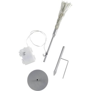LED Eiskristallleuchte 90 LEDs Ø50cm für Innen und Außen mit - Batteriebetrieben silber warmweiß