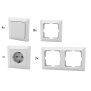 19-teiliges Schalter- und Steckdosen-Set, modern, reinweiß, - Steckdosen und Schalter Set 19teilig