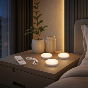 Northpoint 3er Set LED Spots RGB & Warmweiß wiederaufladbar Dimmbar Timer Touch Fernbedienung