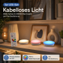 Northpoint 3er Set LED Spots RGB & Warmweiß wiederaufladbar Dimmbar Timer Touch Fernbedienung