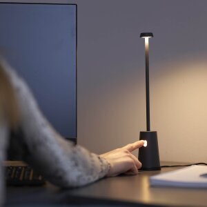 LED Tischlampe mit Ladestation stufenlos dimmbar Touchsensor warmweißes Licht 3000K für Innen