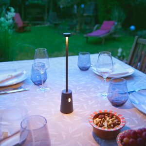 LED Tischlampe mit Ladestation stufenlos dimmbar Touchsensor warmweißes Licht 3000K für Innen