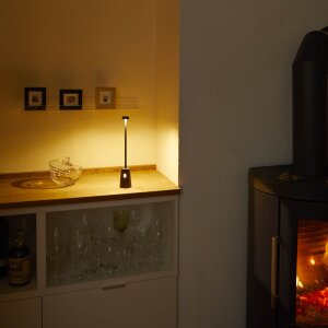 LED Tischlampe mit Ladestation stufenlos dimmbar Touchsensor warmweißes Licht 3000K für Innen