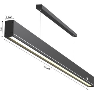 B-Ware LED Pendelleuchte mit Gestensteuerung Hängelampe 18W 120cm breit 4-stufig dimmbar