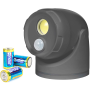 B-Ware Northpoint LED Batterie Spot Strahler Flutlicht mit Bewegungsmelder und Erdspieß 5000K neutralweiß 450 Lumen integrierter Timer inkl. D-Batterien (Anthrazit)