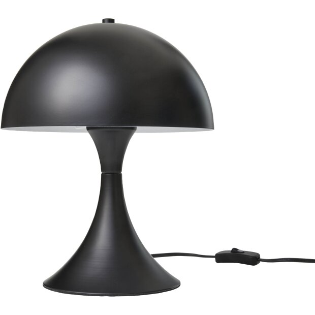 LED Design Tischleuchte aus Metall warmweißes Licht Schnurschalter inklusive - Matt schwarz Curved