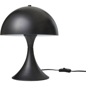 LED Design Tischleuchte aus Metall warmweißes Licht Schnurschalter inklusive - Matt schwarz Curved