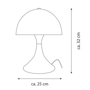 LED Design Tischleuchte aus Metall warmweißes Licht Schnurschalter inklusive - Matt schwarz Curved