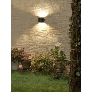 LED Solar Wandleuchte mit Bewegungsmelder Up & Down-Technik, Warmweiß, Ideal für - Zylinder