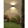 LED Solar Wandleuchte mit Bewegungsmelder Up & Down-Technik, Warmweiß, Ideal für - Zylinder