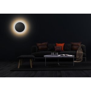 B-Ware LED Design Wandleuchte Backlight Schwarz Ø35cm Deckenlampe indirektes Licht - Schwarz L