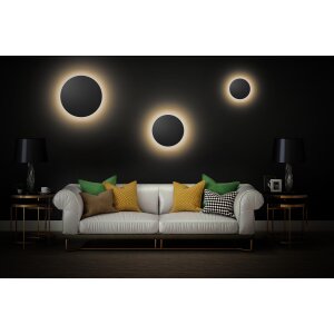 B-Ware LED Design Wandleuchte Backlight Schwarz Ø35cm Deckenlampe indirektes Licht - Schwarz L
