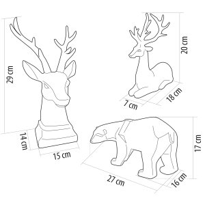 B-Ware LED Polyresin Figur Polarbär Silber mit integrierter warmweißer Lampe Dekoration Ambiente