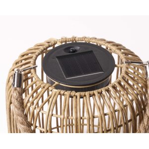 LED Solar Geflecht Laterne für Innen und Außen bis zu 8 Stunden Leuchtdauer Rattan Klein