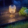 LED Solar Geflecht Laterne für Innen und Außen bis zu 8 Stunden Leuchtdauer Rattan Klein