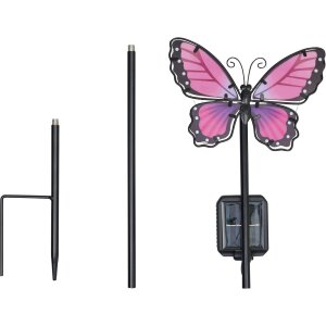 LED Solar Gartenstäbe Außenbereich automatische Beleuchtung umweltfreundlich - Schmetterling