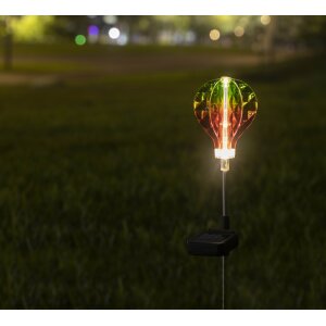 LED Solar Gartenstäbe Außenbereich automatische Beleuchtung - Heißluftballon Regenbogen