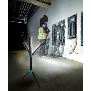 360° Akku LED Strahler IP20 mit Stativ 3 Lichtpanelen