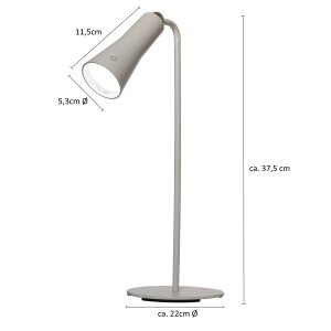 3in1 LED Akku Tischlampe 4-stufig dimmbar...