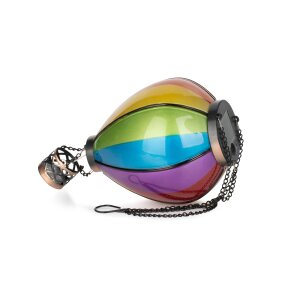 B-Ware LED Solar Laterne XL Heißluftballon Windlicht Metall-Gestell Kunststoff ca. - Regenbogen XL