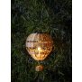 LED Heißluftballon aus Rattan mit integriertem Akku und Solar-Panel für - Rattan braun groß