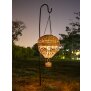 LED Heißluftballon aus Rattan mit integriertem Akku und Solar-Panel für - Rattan braun groß