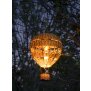 LED Heißluftballon aus Rattan mit integriertem Akku und Solar-Panel für - Rattan braun groß