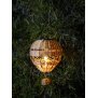Northpoint LED Solar Laterne Rattan Heißluftballon Windlicht mit Aufhängung Haken Außenbereich Dekoration Garten Solarpanel braun groß
