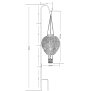 LED Solar Laterne Rattan Heißluftballon Windlicht mit Aufhängung Haken - Rattan grau groß