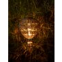 LED Solar Laterne Rattan Heißluftballon Windlicht mit Aufhängung Haken - Rattan grau groß