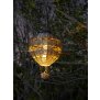 LED Solar Laterne Rattan Heißluftballon Windlicht mit Aufhängung Haken - Rattan grau groß