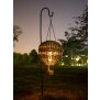 LED Solar Laterne Rattan Heißluftballon Windlicht mit Aufhängung Haken - Rattan grau groß