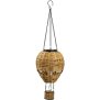 LED Solar Laterne Rattan Heißluftballon Windlicht mit Aufhängung Haken - Rattan braun klein