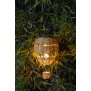 LED Solar Laterne Rattan Heißluftballon Windlicht mit Aufhängung Haken - Rattan braun klein