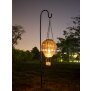 LED Solar Laterne Rattan Heißluftballon Windlicht mit Aufhängung Haken - Rattan braun klein