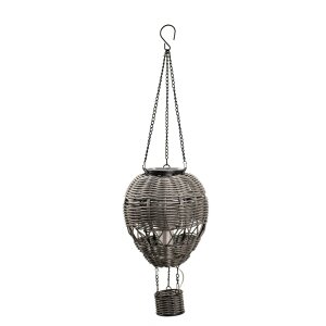 LED Solar Laterne Rattan Heißluftballon Windlicht...