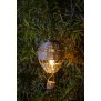 LED Solar Laterne Rattan Heißluftballon Windlicht mit Aufhängung Haken - Rattan grau klein