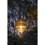LED Solar Laterne Rattan Heißluftballon Windlicht mit Aufhängung Haken - Rattan grau klein