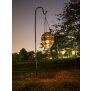LED Solar Laterne Rattan Heißluftballon Windlicht mit Aufhängung Haken - Rattan grau klein
