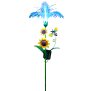LED Solar Gartenstecker Sonnenblume mit Fiber Beleuchtung Glasfaser Außenbereich - RGB