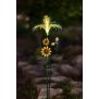 LED Solar Gartenstecker Sonnenblume mit Fiber Beleuchtung Glasfaser Außenbereich - RGB