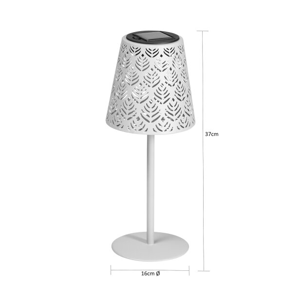 LED Solar Metal Tischleuchte Dekolampe Dämmerungssensor Schattenspiel orientalisch fuchsrot
