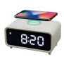 Digitales DAB+ Radio mit Wecker Kabelloser Ladestation Nachtlicht und USB-Ladeanschluss 5W - Weiß