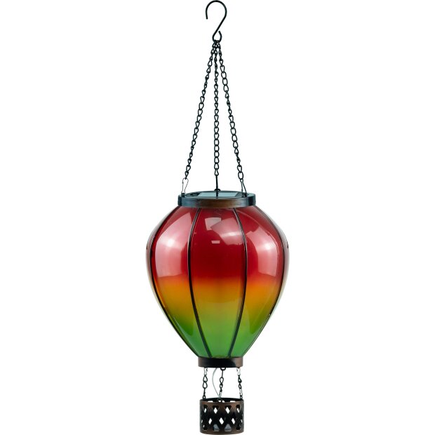 LED Solar Laterne Heißluftballon Windlicht Metall-Gestell Kunststoff Außenbereich Dekoration Garten Rot Grün XL