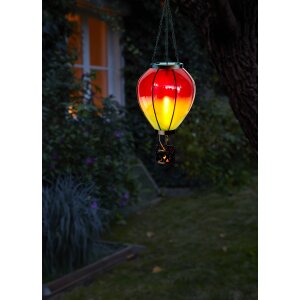 LED Solar Laterne Heißluftballon Windlicht Metall-Gestell Kunststoff Außenbereich Dekoration Garten Rot Grün XL