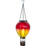 LED Solar Laterne Heißluftballon Windlicht Metall-Gestell Kunststoff Außenbereich Dekoration Garten Rot Grün XL