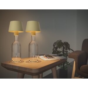 2er-Set LED Akku Tischlampe Flaschenlampe Tischleuchte mit Touchsensor 3000mAh Akku - 2er-Set beige