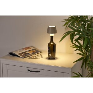 2er-Set LED Akku Tischlampe Flaschenlampe Tischleuchte mit Touchsensor 3000mAh Akku - 2er-Set beige