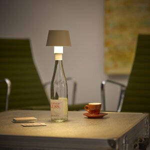 2er-Set LED Akku Tischlampe Flaschenlampe Tischleuchte mit Touchsensor 3000mAh Akku - 2er-Set beige