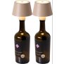2er-Set LED Akku Tischlampe Flaschenlampe Tischleuchte mit Touchsensor 3000mAh Akku - 2er-Set beige